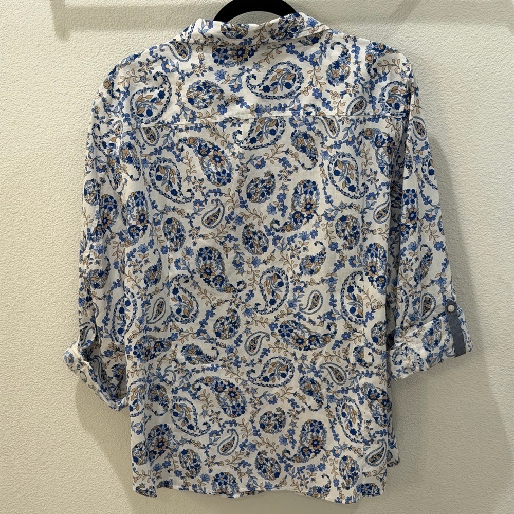 Tommy Hilfiger Blue Floral Paisley Button-Down Shirt • Size XXL - Picture 4 of 7